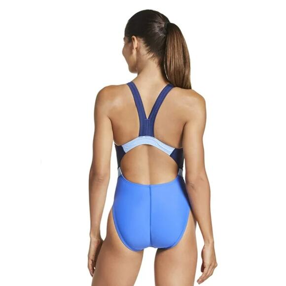 Speedo Quantum Fusion Splice One Piece Swimsuit Hyper Blue Size Small NWT - Picture 2 of 7